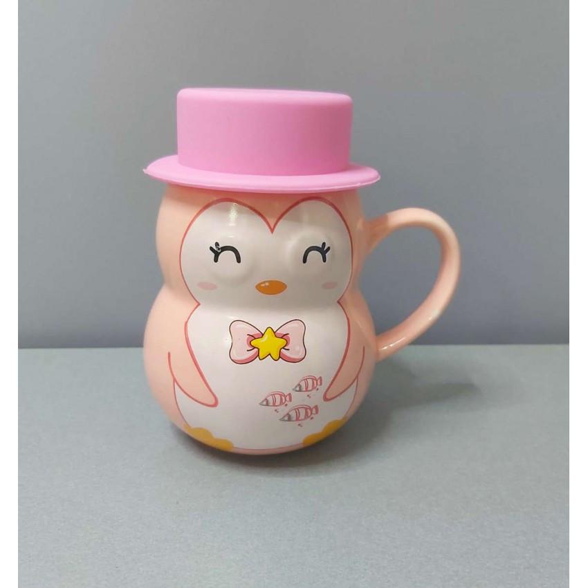 Чашка Stenson Пингвин с силиконовой крышкой 380 мл (R88400R)