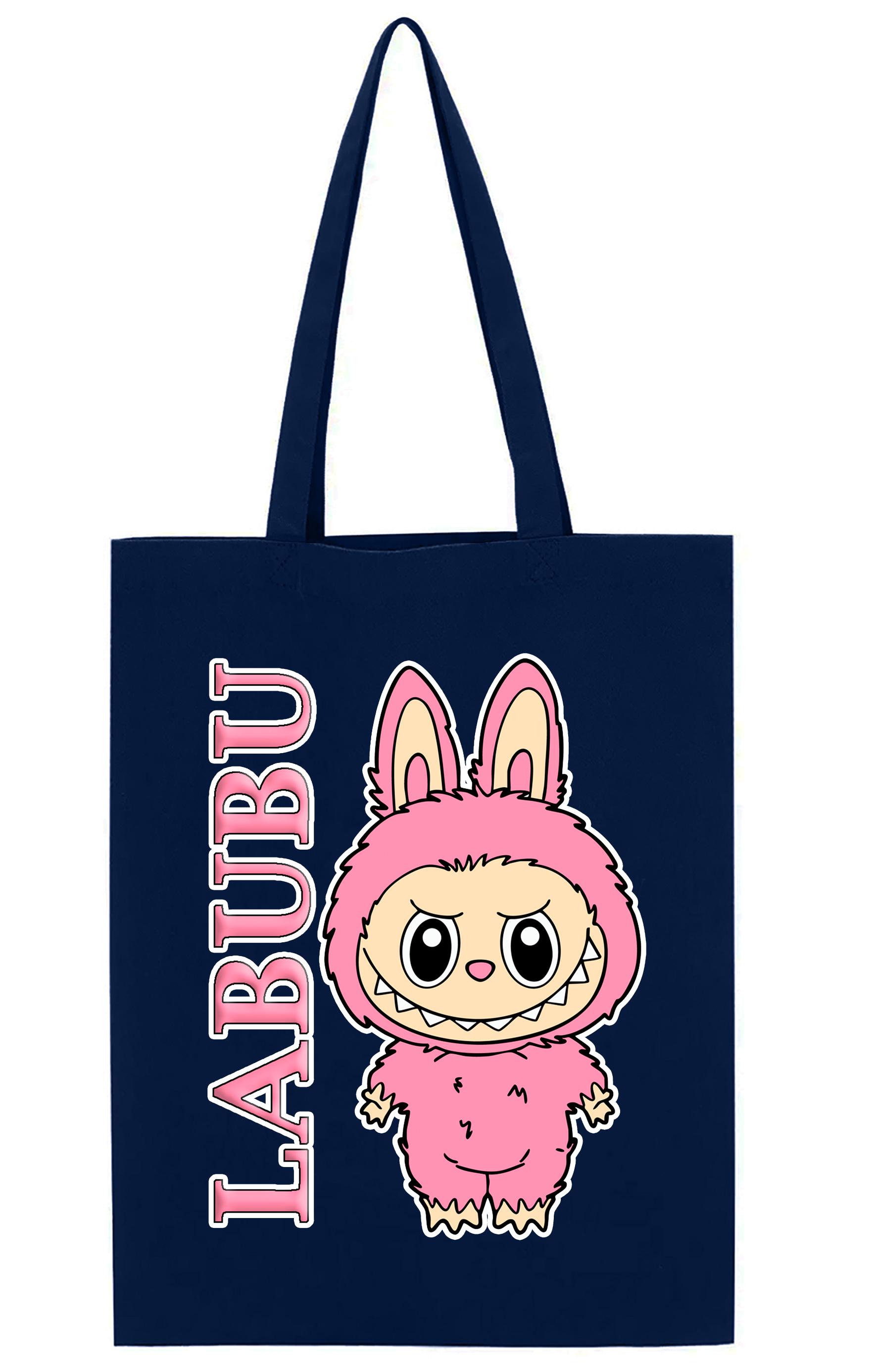 Экосумка с печатью "Labubu" №1 Темно-синий (27761)