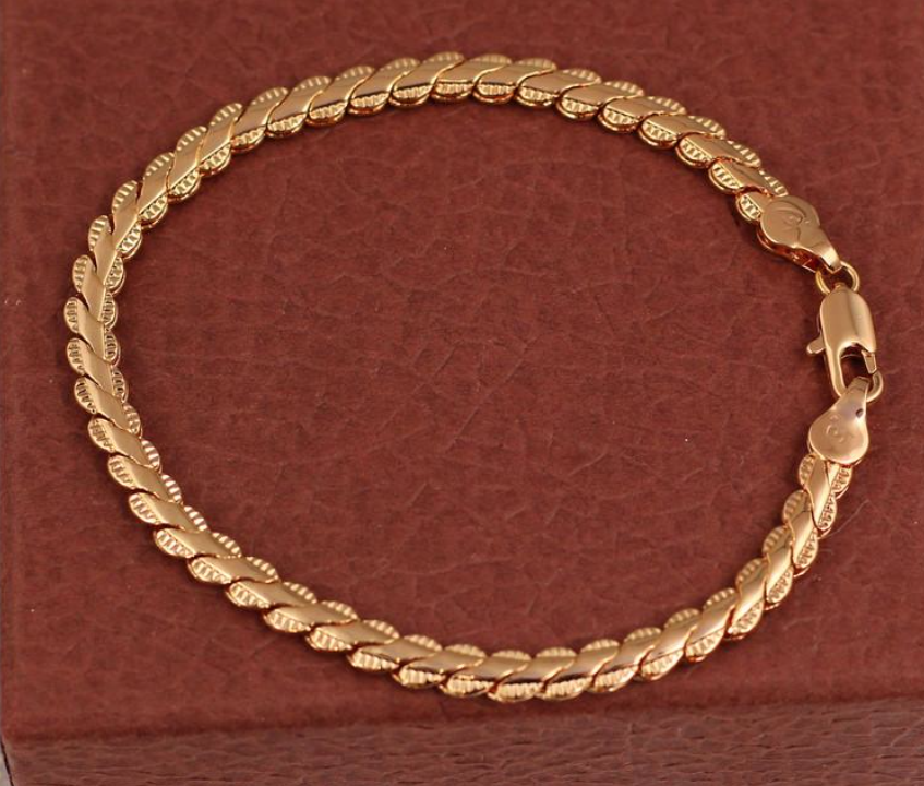 Браслет Xuping Jewelry Серпантин с огранкой 19,5 см 5 мм Золотистый