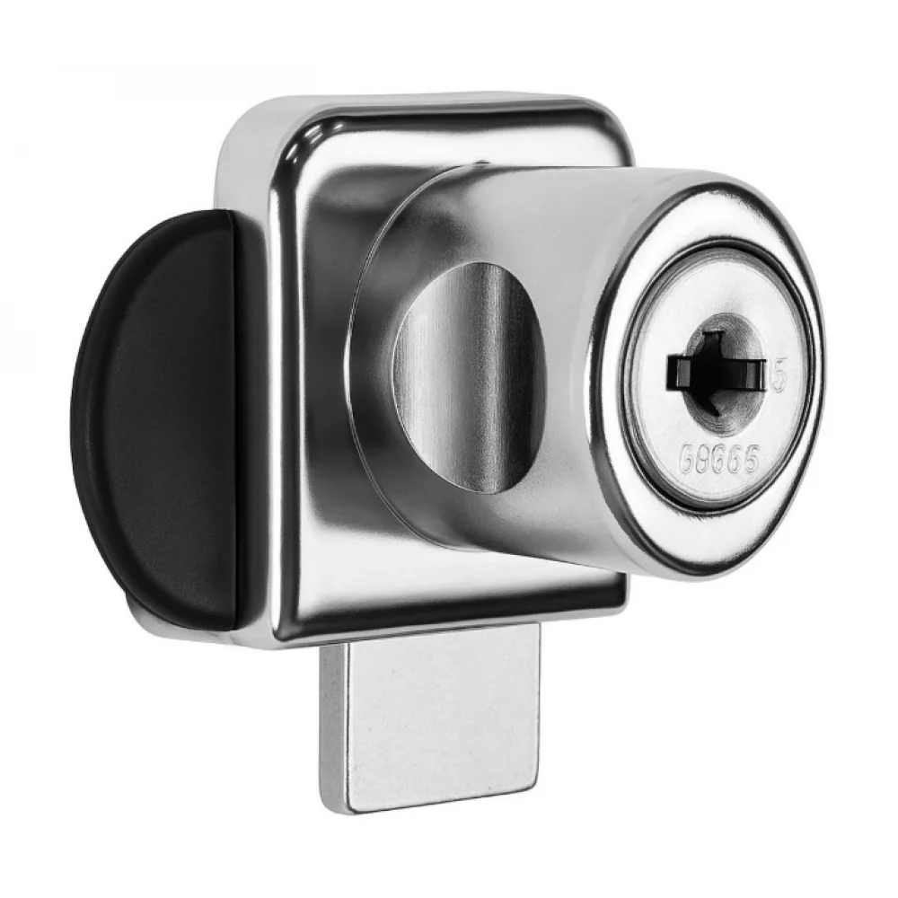 Меблевий замок накладний Muller для 2 скла на скляні дверцята Хром/Сатин (ZM0618) Меблевий замок накладний Muller для 2 скла на скляні дверцята Хром/Сатин (ZM0618)