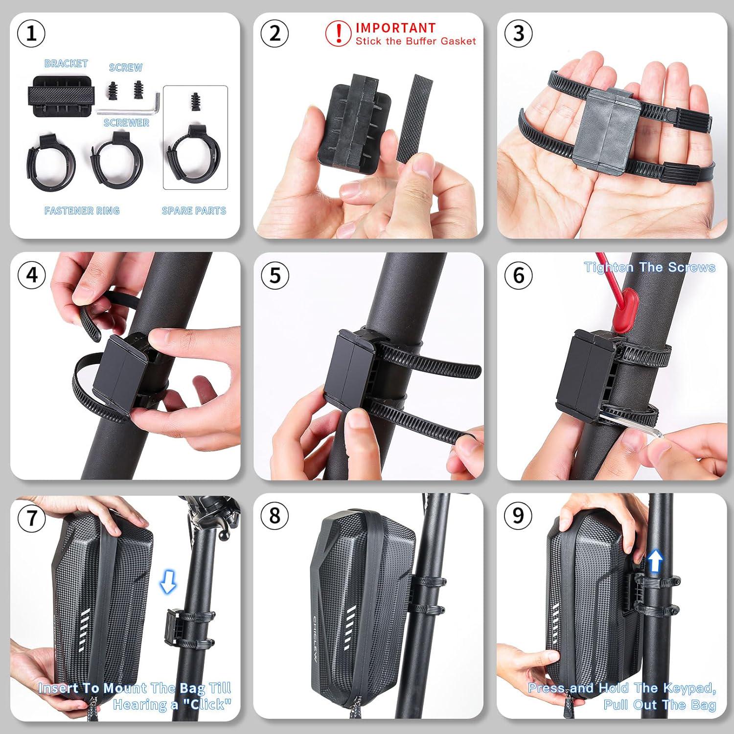 Сумка на кермо самоката NEWBOLER 5 л Black (102-5-1) - фото 4