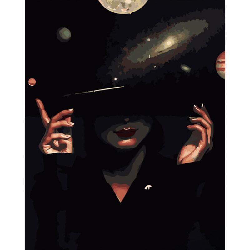 Картина по номерам Strateg Премиум Космический шляпа 40x50 см (GS734)