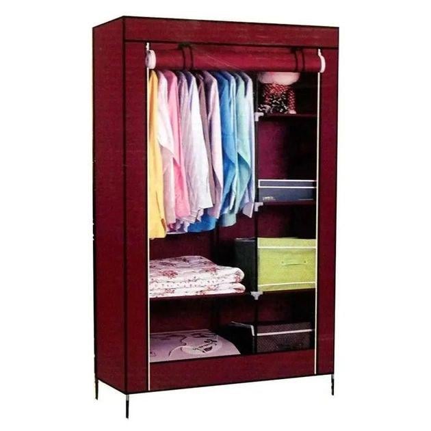 Шафа тканинна складана HCX Storage Wardrobe 88105 MG-365 105х45х175 см Бордовий - фото 2