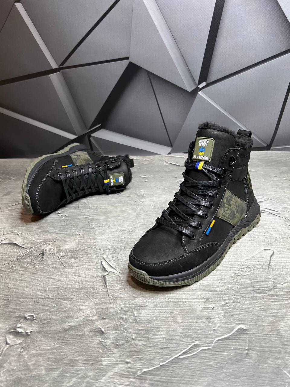 Берці зимові чоловічі з хутром та гербом р. 40 Чорний - фото 2 Берці зимові чоловічі з хутром та гербом р. 40 Чорний - фото 2