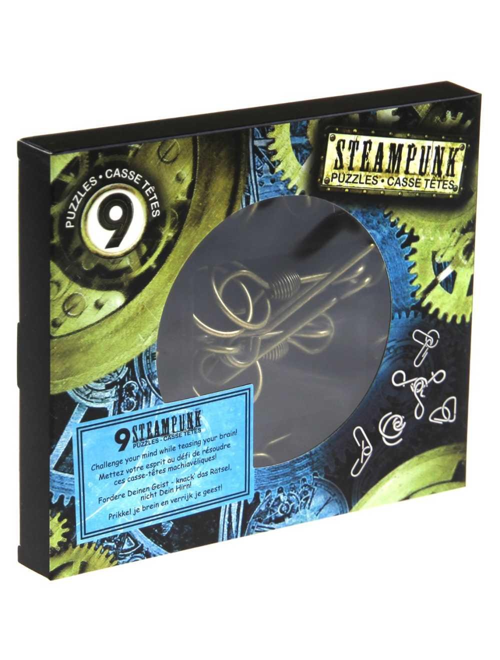 Набір металевих головоломок Eureka 9 Steampunk Puzzles Gray set (473207)