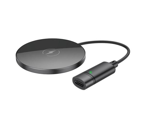 Пристрій бездротовий зарядний Hoco CW31 для смартфонів і TWS навушників зі стандартом Qi Чорний