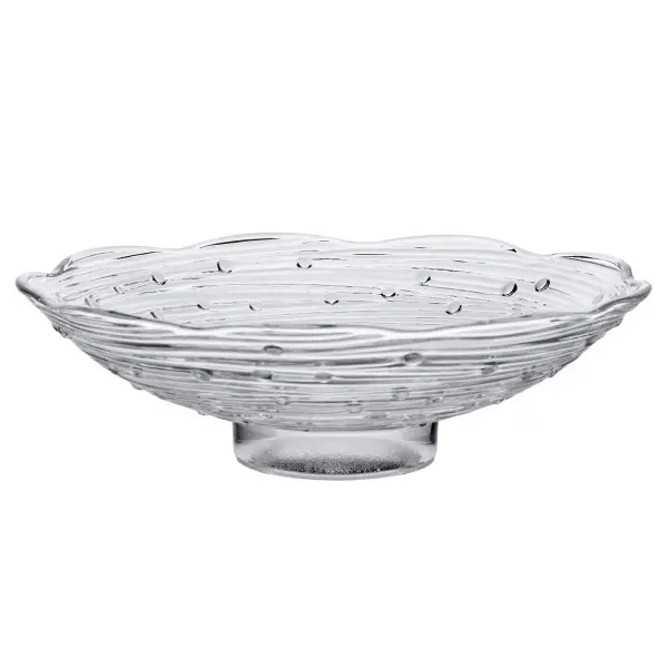 Тарелка для фруктов YIWU Листья лотоса из стекла 23 см Прозрачный (149-107-HP-YH-12)
