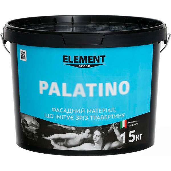 Штукатурка декоративна акрилова з ефектом травертину Element Decor Palatino база для зовнішніх і внутрішніх робіт 15 кг Білий (1821681769)