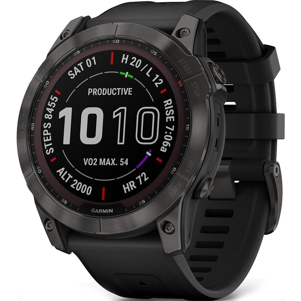 Смарт-годинник Garmin fenix 7X Sapphire Solar Black DLC Titanium with Black band (010-02541-23)