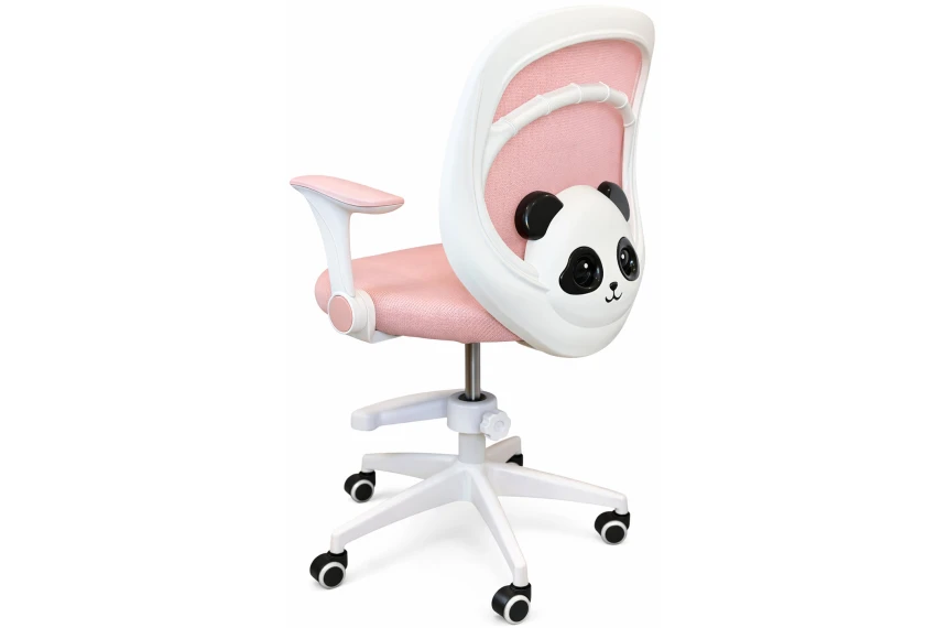 Кресло вращающееся детское с подставкой для ног Perfect Home KIDS PANDA Розовый