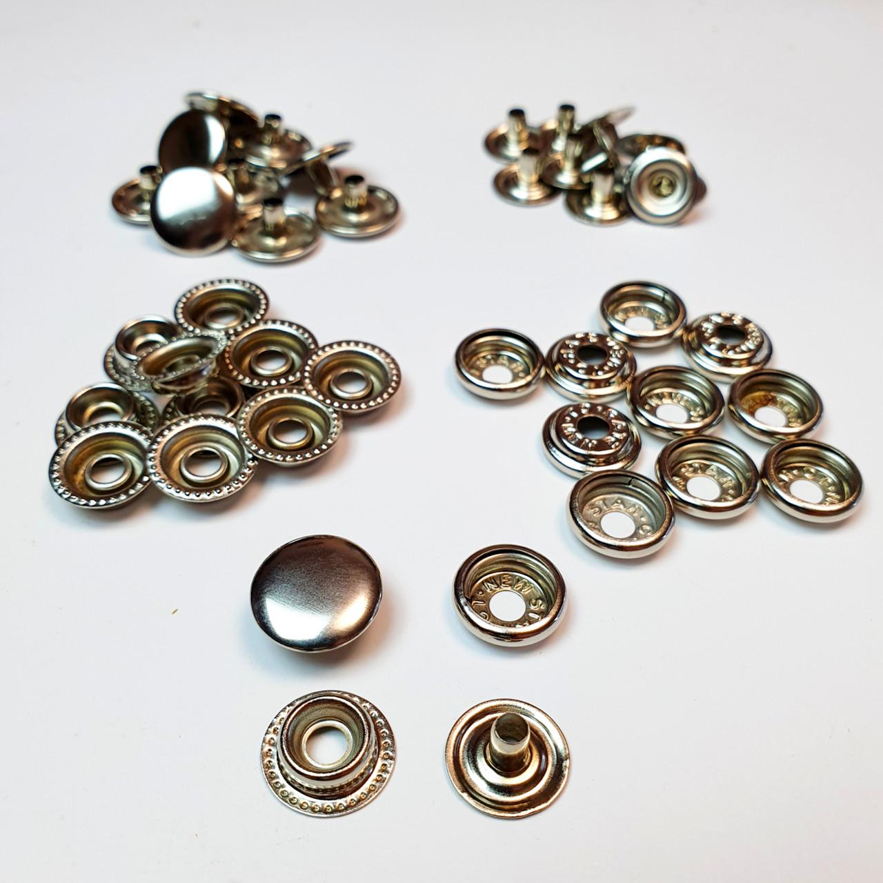 Кнопка металева кільцева Strong Dash Каппа 15 мм 10 шт. Сріблястий Нікель