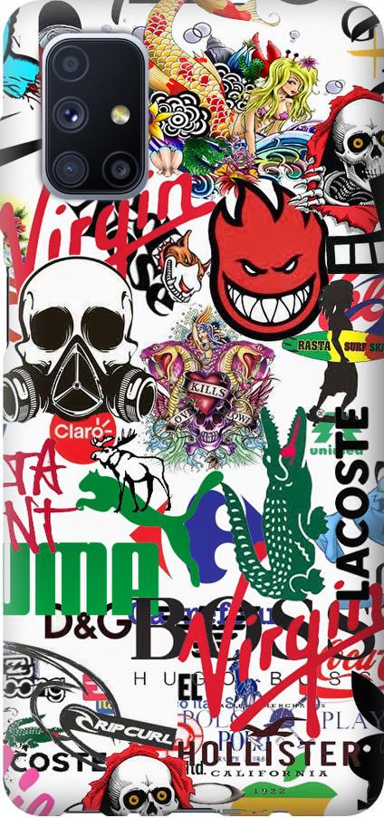 Чехол на Samsung Galaxy M51 M515F Many different logos (4022t-1944-42517)