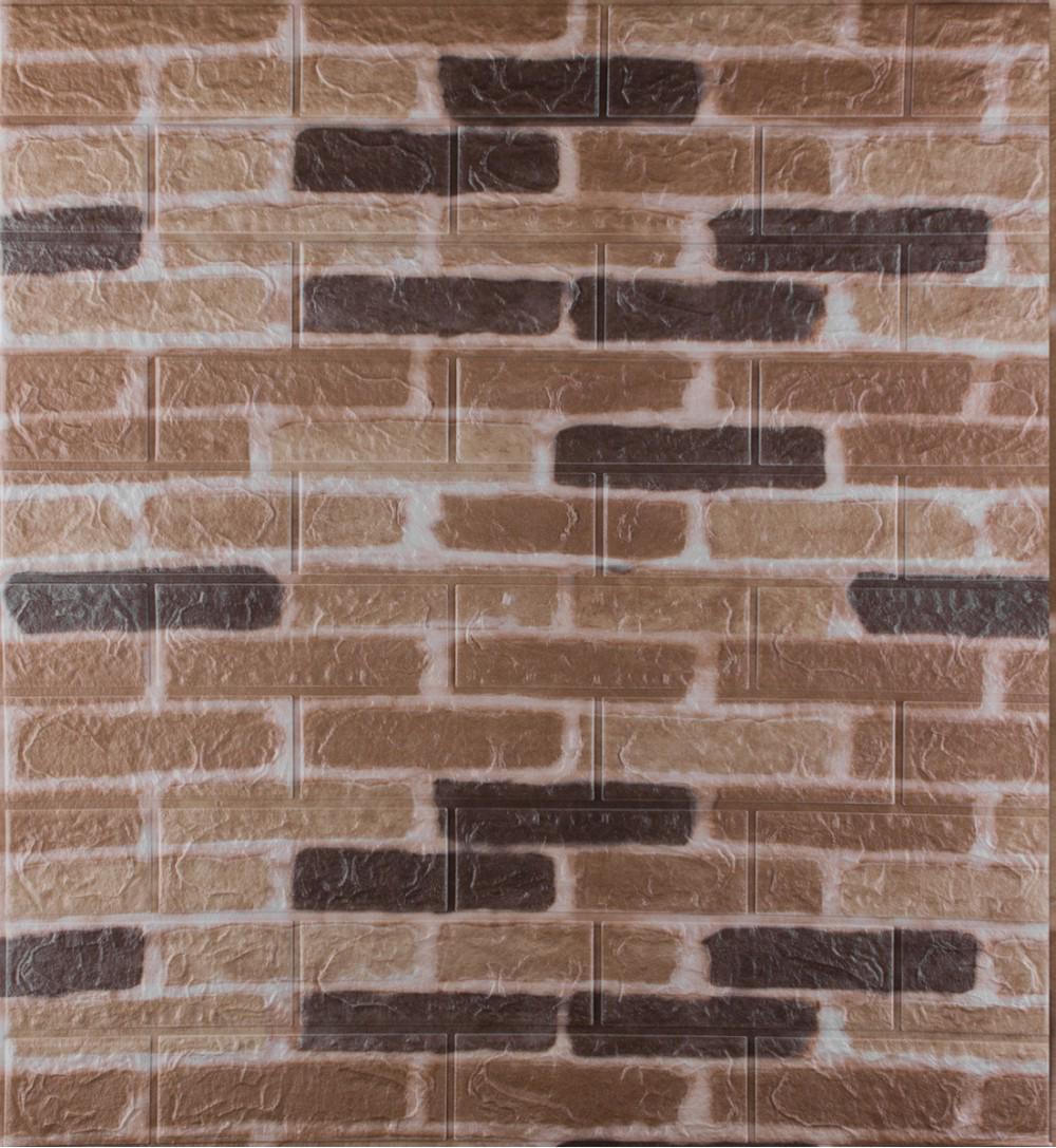 Панель-самоклейка 3D декоративная под коричневый кирпич Екатеринославский 700x770x3 мм (346-3)