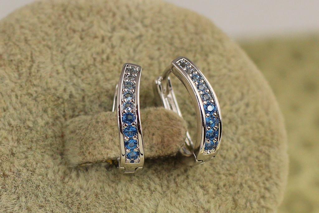 Серьги Xuping Jewelry Сапфировая лагуна 1,6 см Серебристый (33698832)