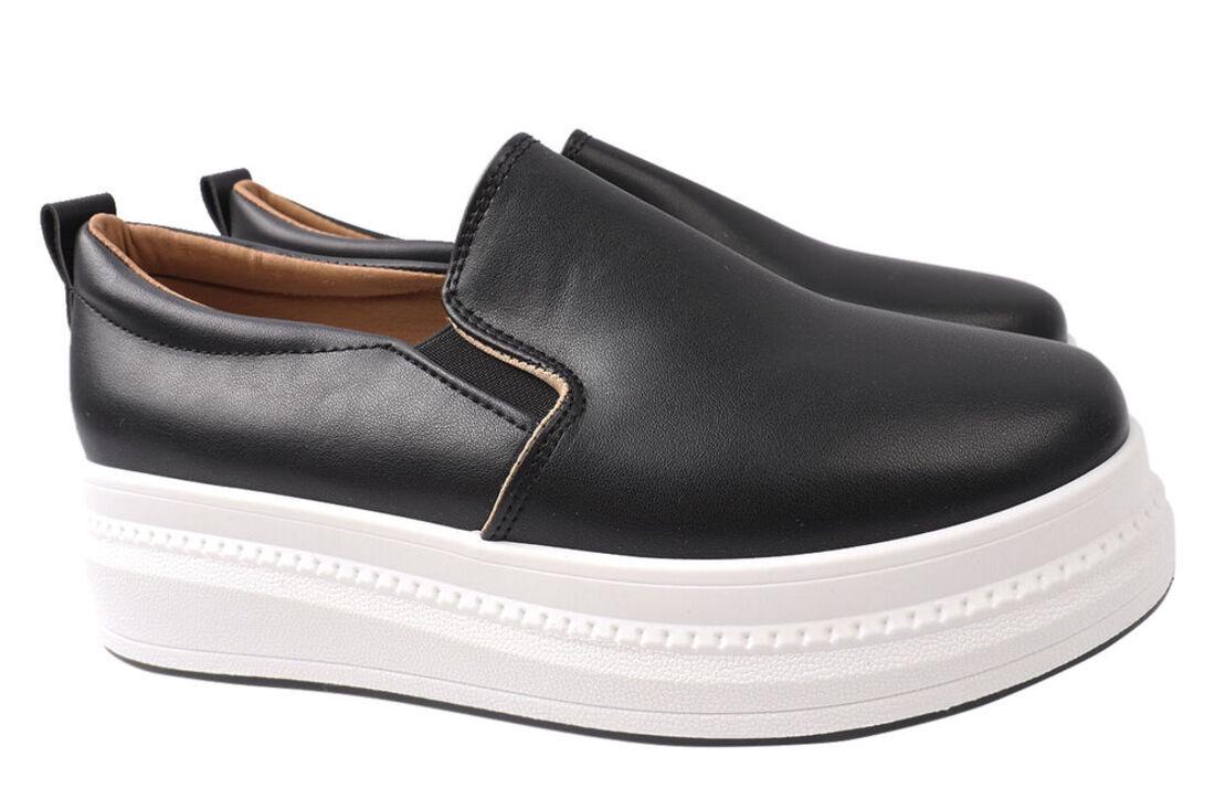 Кеды-слипоны женские Fashion из эко кожи на платформе Черный (7-21DTCPF 36) - фото 1