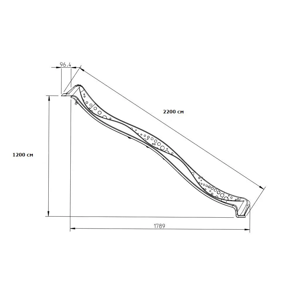 Гірка дитяча пластикова WCG для майданчика від 2,2 м до 50 кг Синій (sp2200b) - фото 4