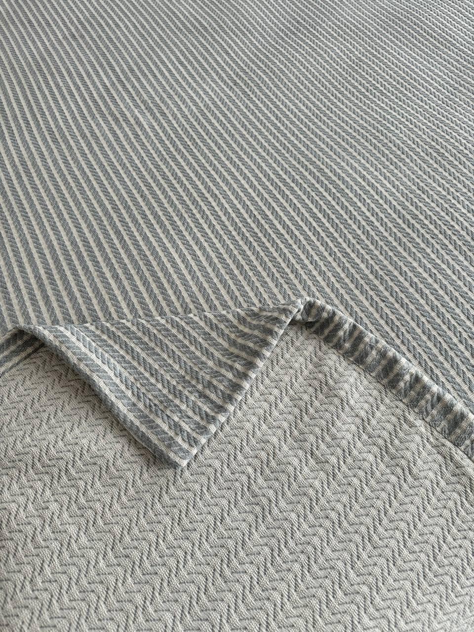 Плед хлопковый Косичка комбинированная 240x230 см Светло-серый (11812-F9-240x230cm) - фото 4