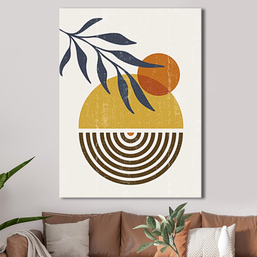 Картина для интерьера Абстракция Лепесток и Солнце 107x80 см (P0496)