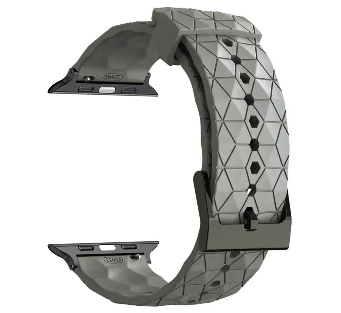Ремешок силиконовый Primolux Dimond для часов Apple Watch 46/45/44/42 мм Grey (35369913)