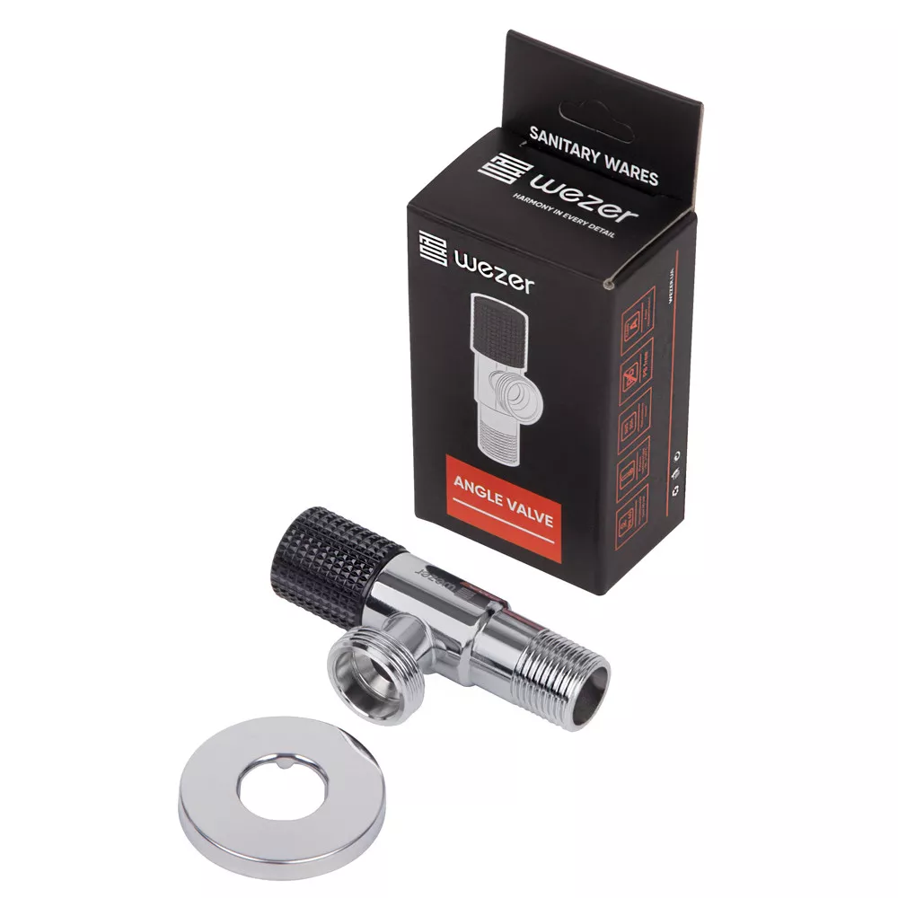 Кран кульовий побутовий Wezer SOL22B-17-BLACK 1/2"x3/4" кутовий (SQ-1048121) - фото 2