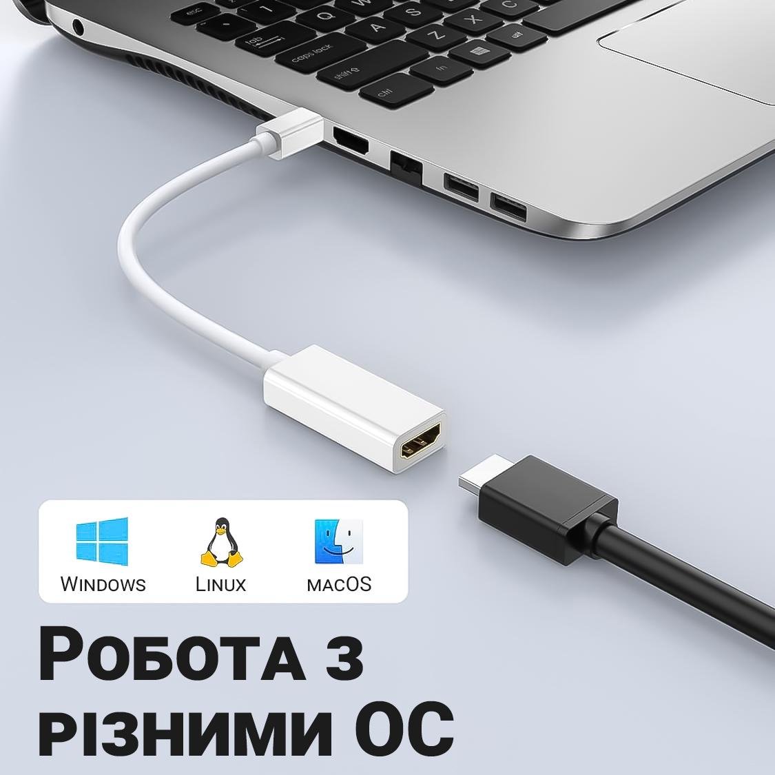 Адаптер відео з Mini DisplayPort на HDMI порт Addap MDP2HDMI-01 - фото 13