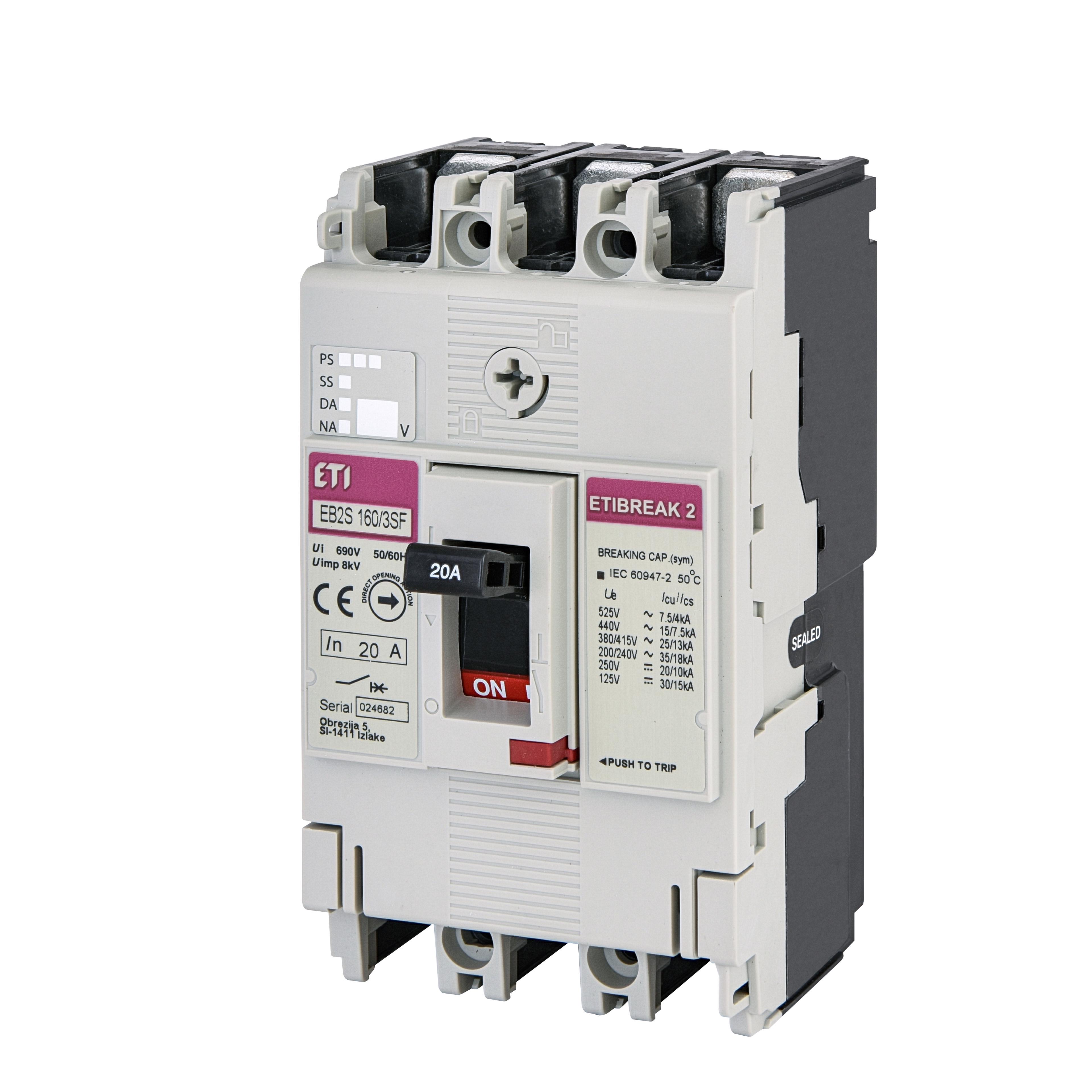 Автоматичний вимикач 3P 20A 25 kA ETIBREAK EB2S 160/3SF 4671828