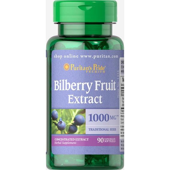 Комплекс для профілактики зору Puritan's Pride Bilberry 4:1 Extract 1000 мг 90 Softgels