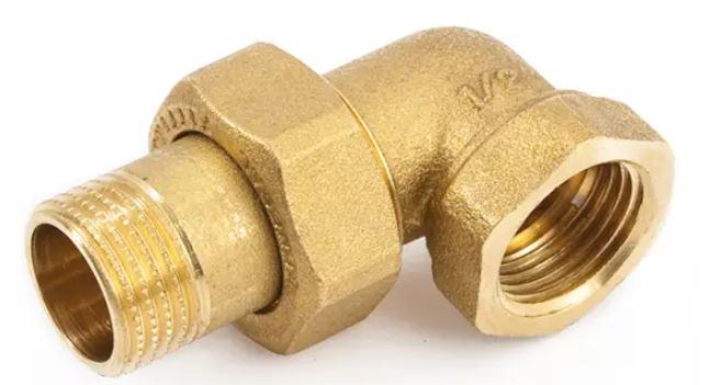 Сборка угловая 90° американка Н/В резьба BSP 3/4" латунь (27615299)