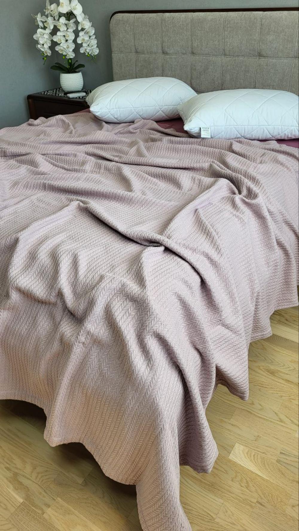 Покрывало Пике Косичка 160x220 см Чайная роза (11259) - фото 8