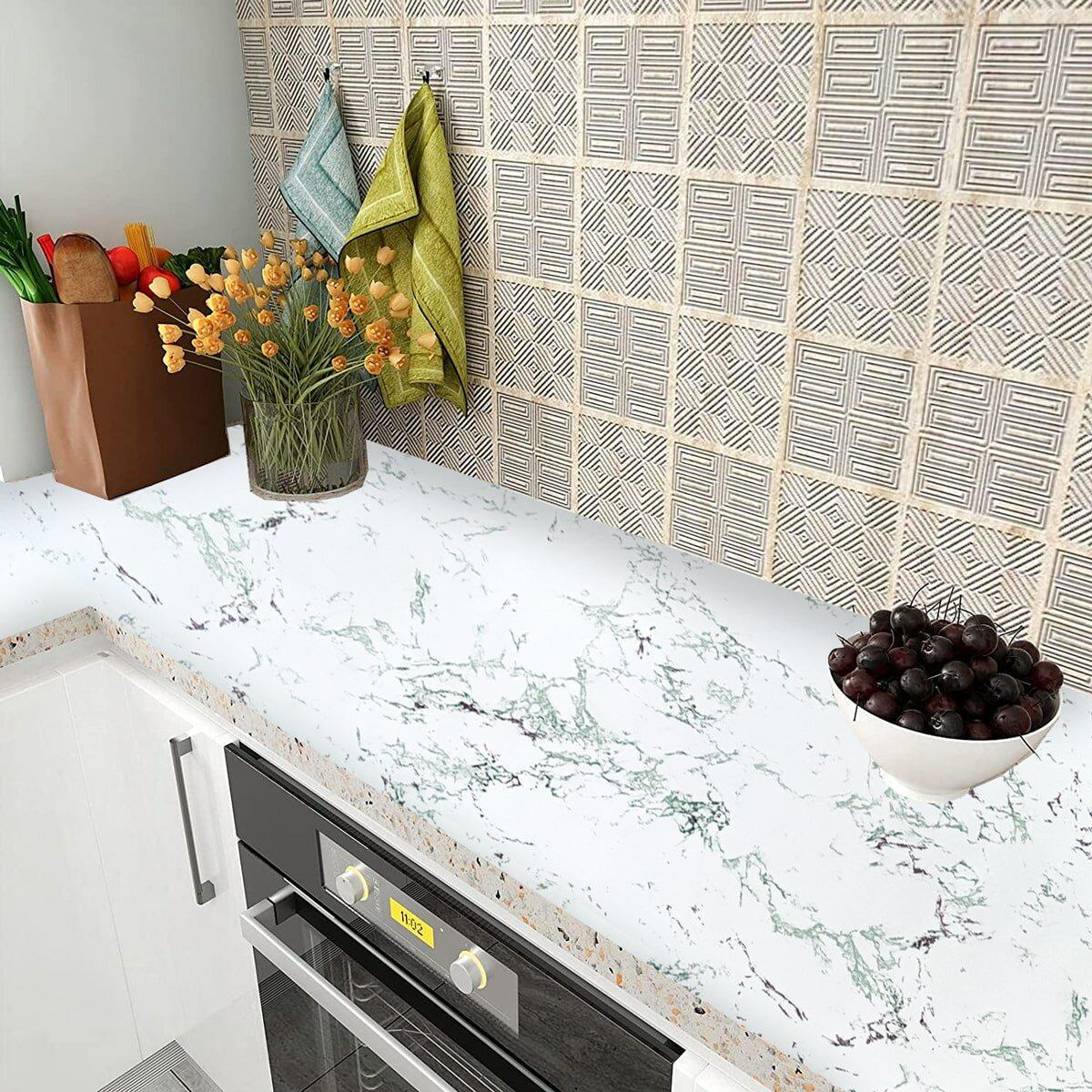 Пленка самоклеящаяся 0,45х10 м х0,07 мм Зелено-красный/мрамор SW-00001272 - фото 5 Пленка самоклеящаяся 0,45х10 м х0,07 мм Зелено-красный/мрамор SW-00001272 - фото 5