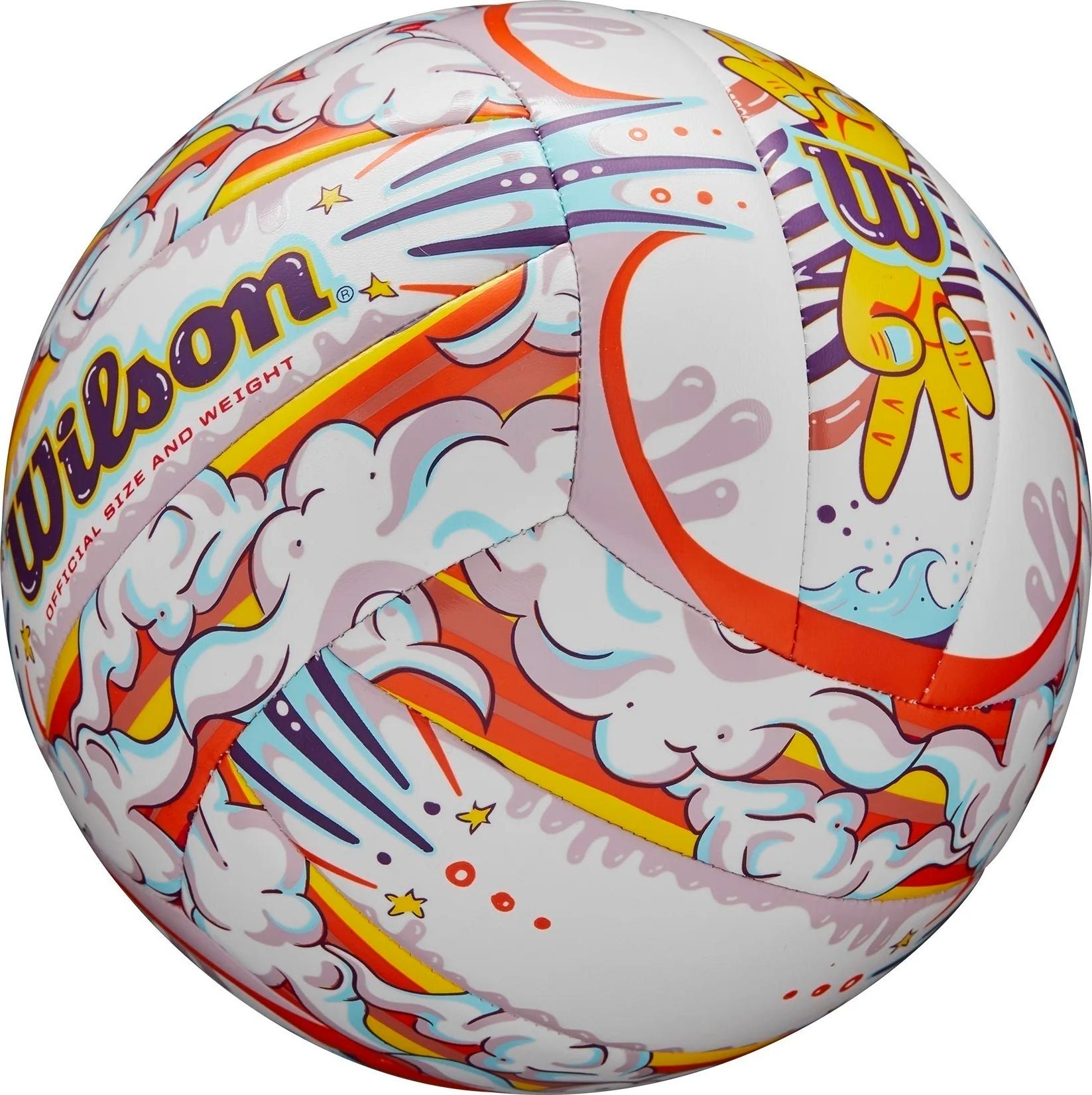 Волейбольний м'яч Wilson GRAFFITI PEACE р. 5 Біло-фіолетовий (WV4006901XBOF) - фото 5