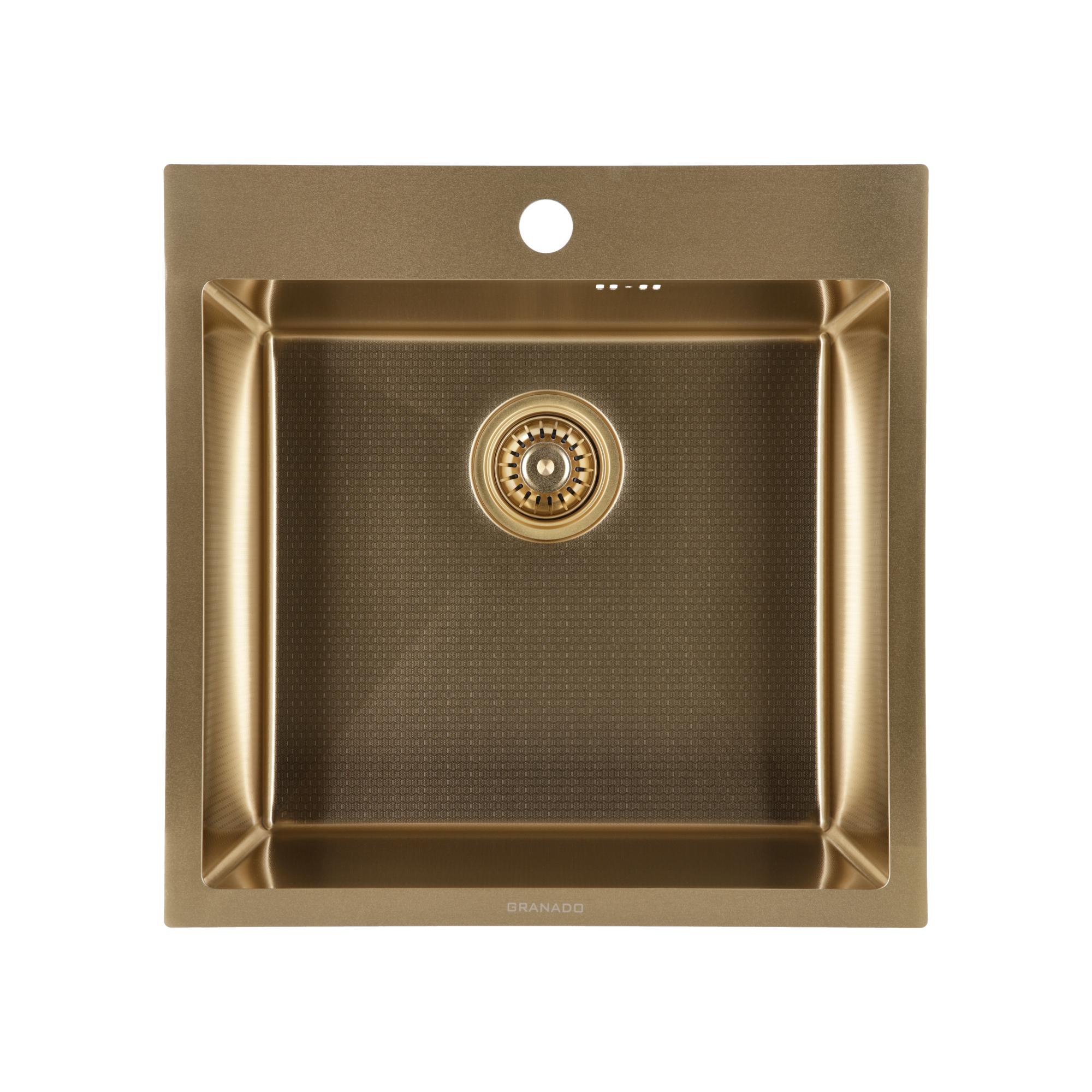 Мийка сталева Granado Galera S201 Honeycomb 500х500х220 мм Gold