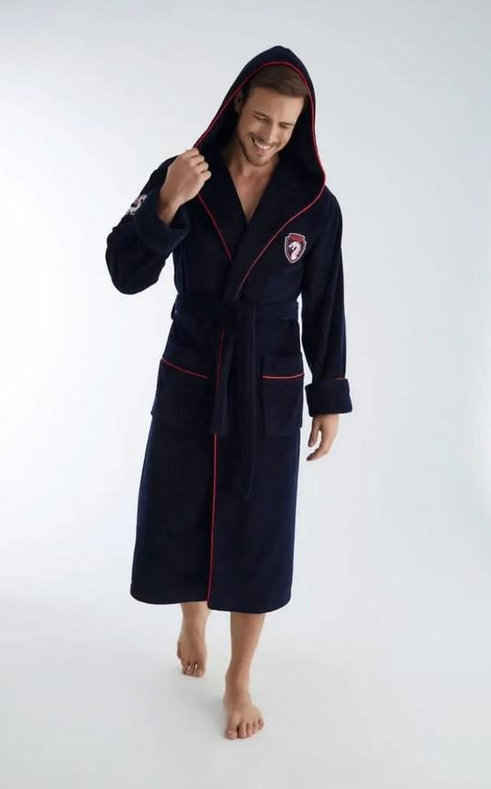 Халат мужской Nusa 1310 хлопок/бамбук XXXL Синий (2000022281194) - фото 2 Халат мужской Nusa 1310 хлопок/бамбук XXXL Синий (2000022281194) - фото 2