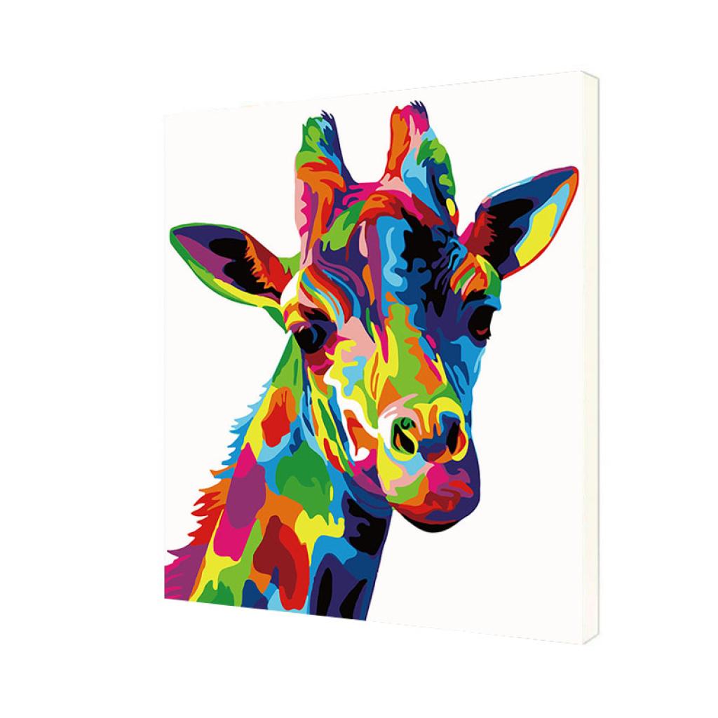 Картина по номерам Lesko DIY Радужный жираф 40x50 см (ZC3005)