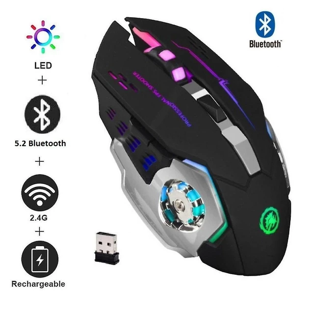 Комп'ютерна мишка T2 RGB підсвічування USB Charge/Bluetooth безшумна з вбудованим акумулятором Black (SH0000165) - фото 2