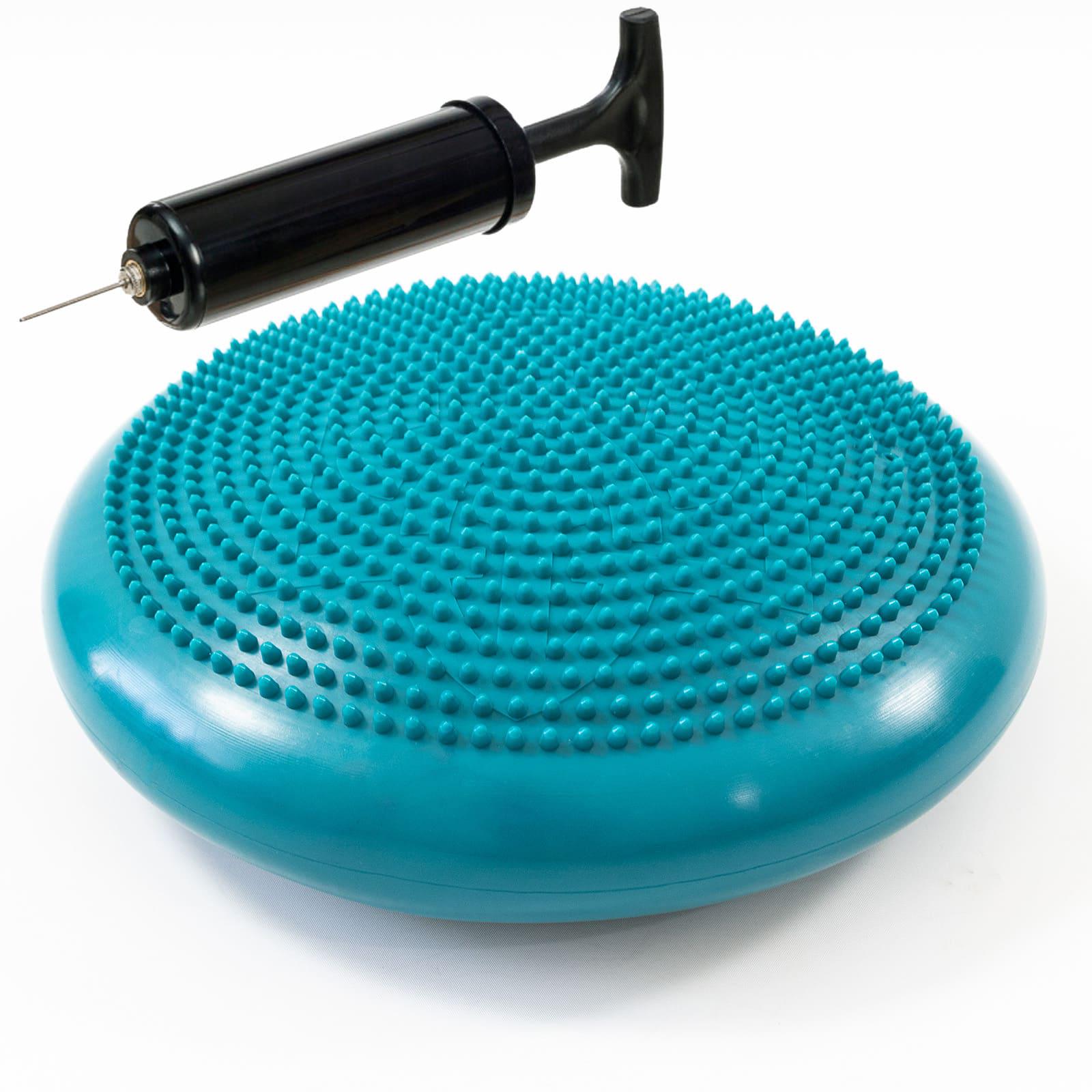 Балансировочная подушка массажная для йоги и фитнеса с насосом OSPORT Бирюзовый (OF-0300)