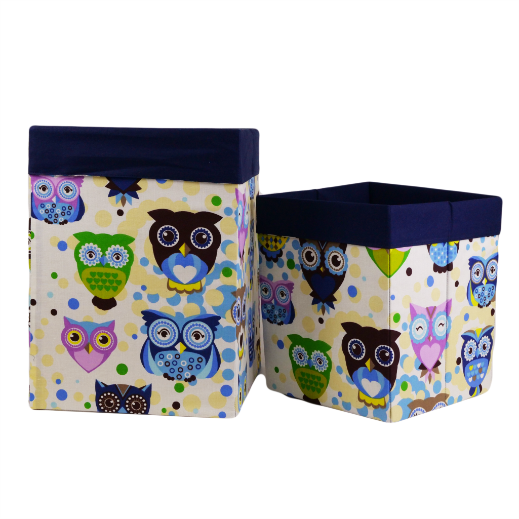 Корзин для игрушек с отворотом сказочные совы 25х35х20см Темно-синий (SH-3519-OFRBOCO-UA-04) - фото 4 Корзин для игрушек с отворотом сказочные совы 25х35х20см Темно-синий (SH-3519-OFRBOCO-UA-04) - фото 4