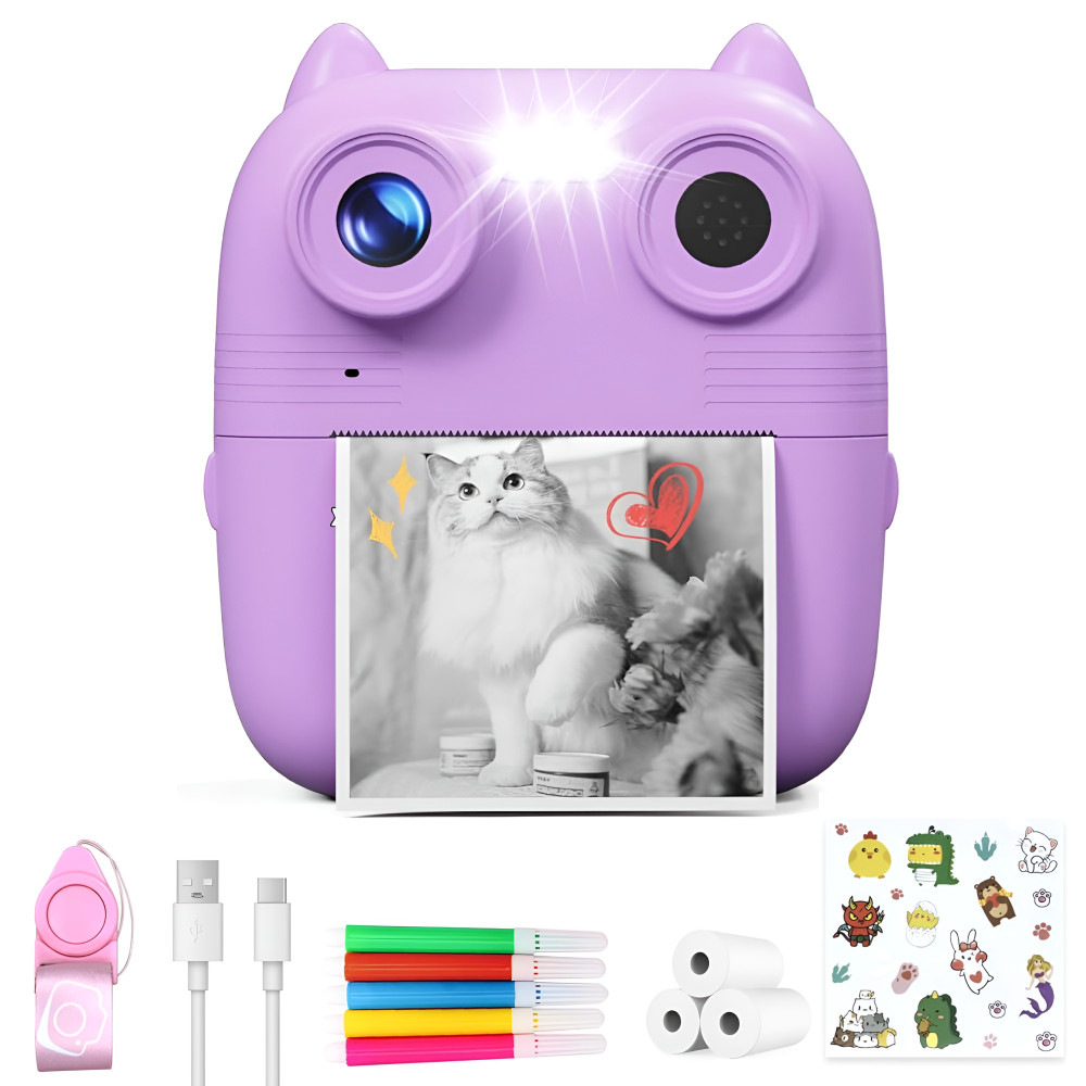 Фотоаппарат мгновенной печати для детей D8S Premium 1080P HD палароид Фиолетовый (3842f412)