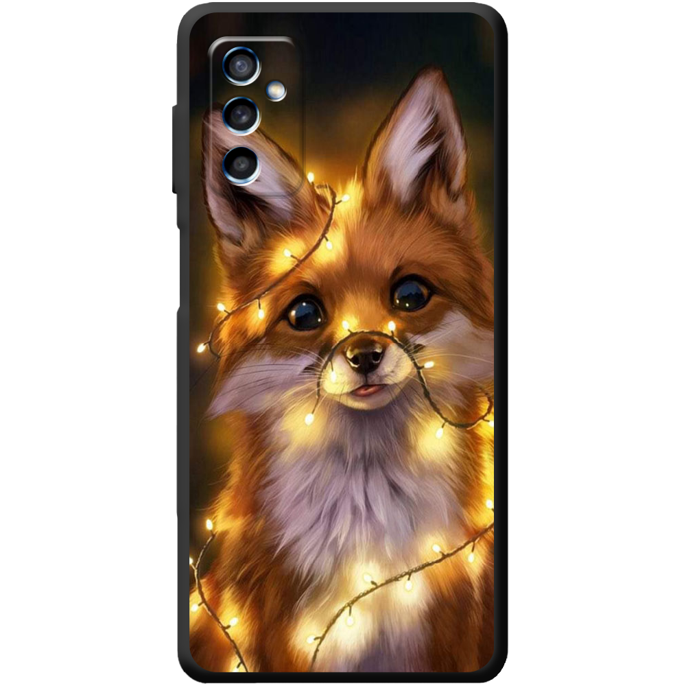Чехол BoxFace Samsung Galaxy M52 (M526) Рождественская лиса Черный силикон (43657-up2399-43763)