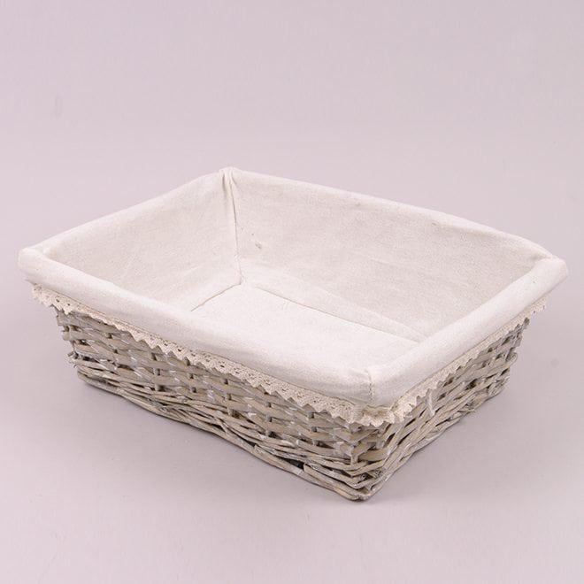 Корзина с тканью Flora Серый (38520) Корзина с тканью Flora Серый (38520)