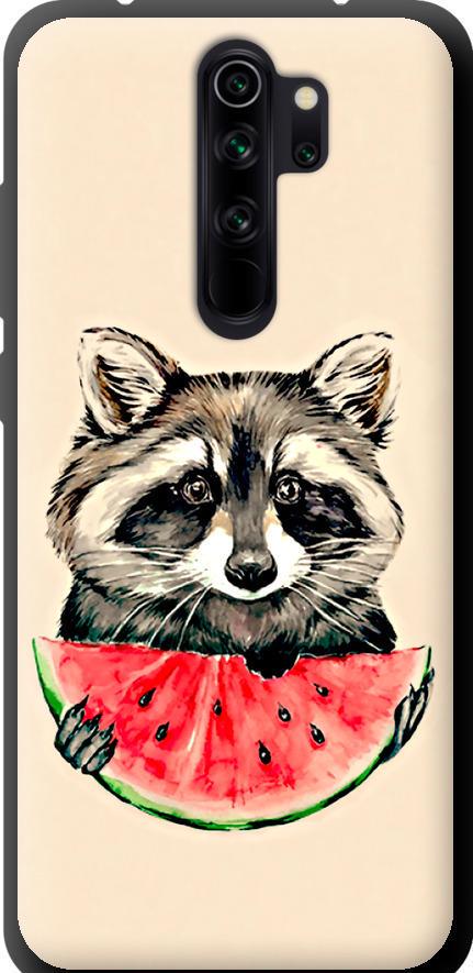 Чохол на Xiaomi Redmi Note 8 Pro Єнотик з кавуном (4605b-1783-42517)