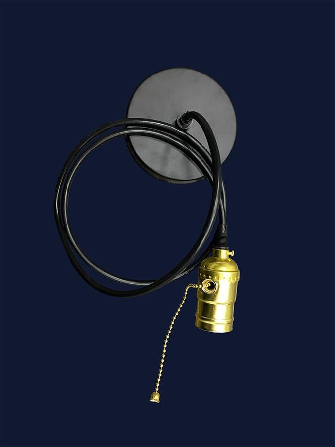 Підвісний світильник чорний лофт без плафона з вимикачем ланцюжком на патроні Levistella AMP35003-1 - фото 2 Підвісний світильник чорний лофт без плафона з вимикачем ланцюжком на патроні Levistella AMP35003-1 - фото 2