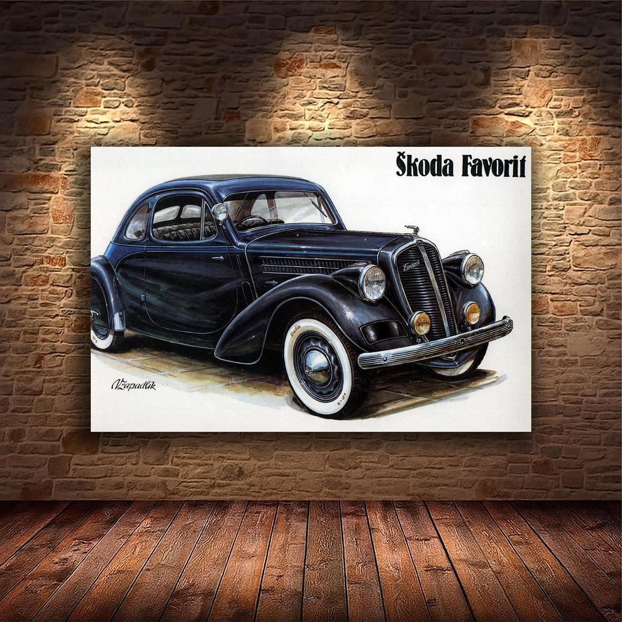 Картина на холсте Ретро автомобиль 35х55 см (M125)