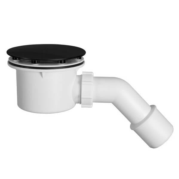Сифон для душового піддону Styron STY-401-B з гідрозатвором накладка 90 мм Чорний матовий