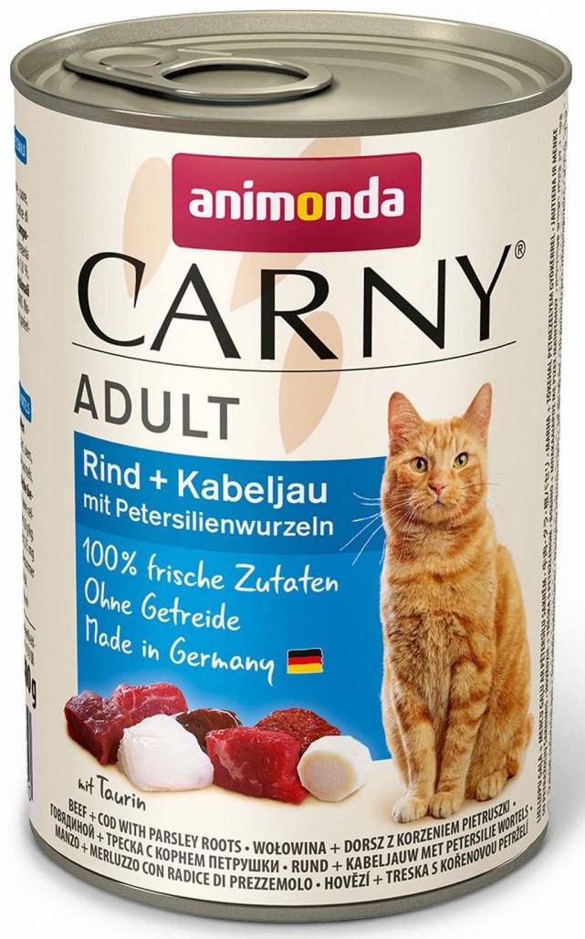 Корм влажный для кошек Animonda Carny с говядиной/треской и корнем петрушки 400 г (1830807767) - фото 1 Корм влажный для кошек Animonda Carny с говядиной/треской и корнем петрушки 400 г (1830807767) - фото 1