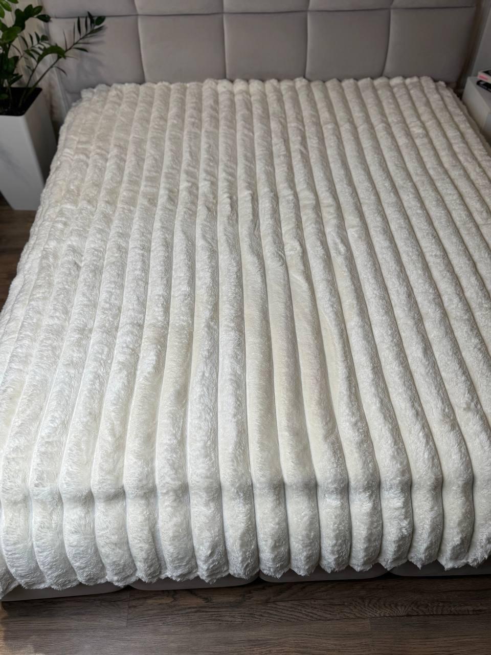 Плед плюшевий 200x230 см Білий (П4К-Am-sharp-003)