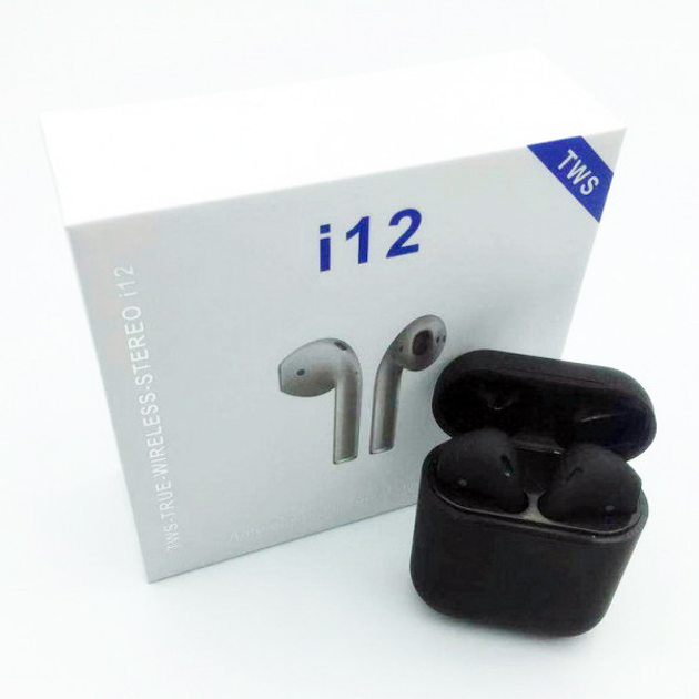 Навушники бездротові AirPods i12 Black (2619848141) - фото 4 Навушники бездротові AirPods i12 Black (2619848141) - фото 4