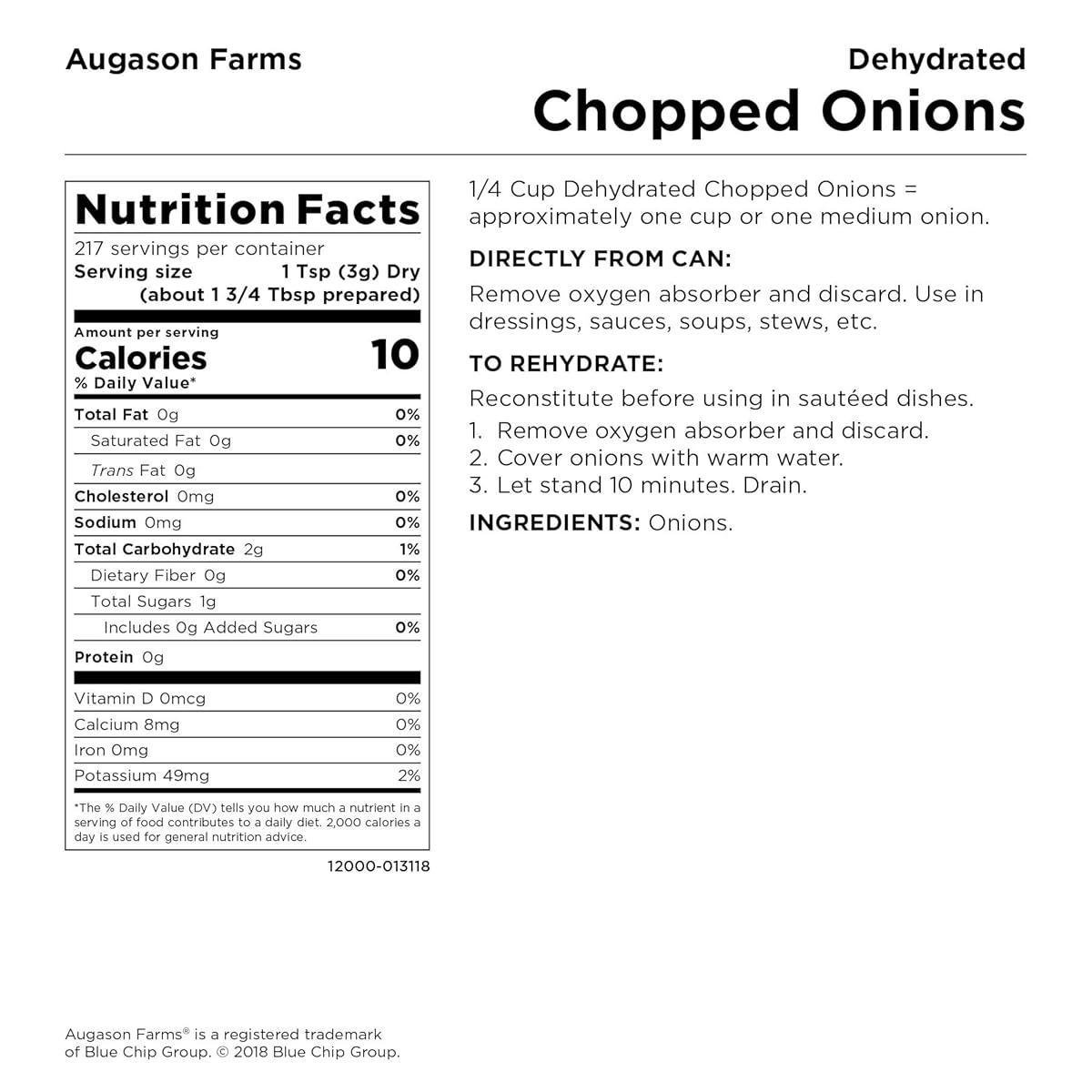 Сублімована цибуля нарізана Augason farms 217 порцій (101097) - фото 2 Сублімована цибуля нарізана Augason farms 217 порцій (101097) - фото 2