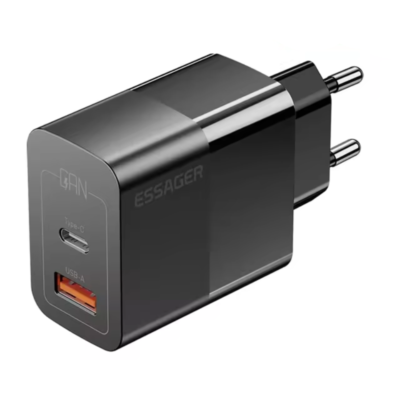 Зарядний пристрій для телефонів Essager GaN Quick Charge 3.0 USB/Type-C PD 33W