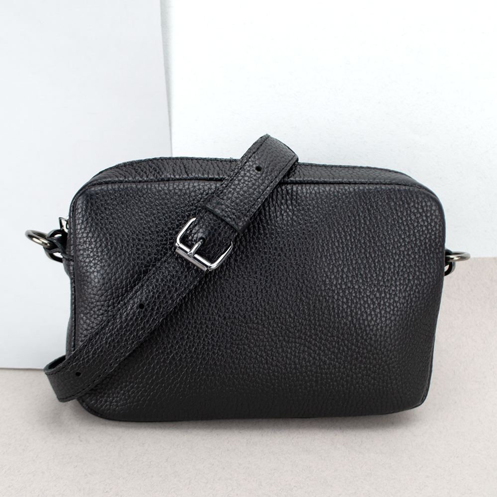 Сумка-кроссбоди женская кожаная Handycover S409 через плечо Черный (2140766536)